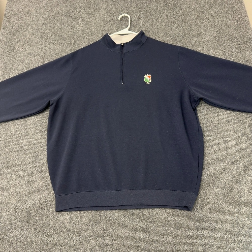 WCC FootJoy Pullover Mens XL Navy Blue Polyester Quarter Zip Mock Neck Sporty